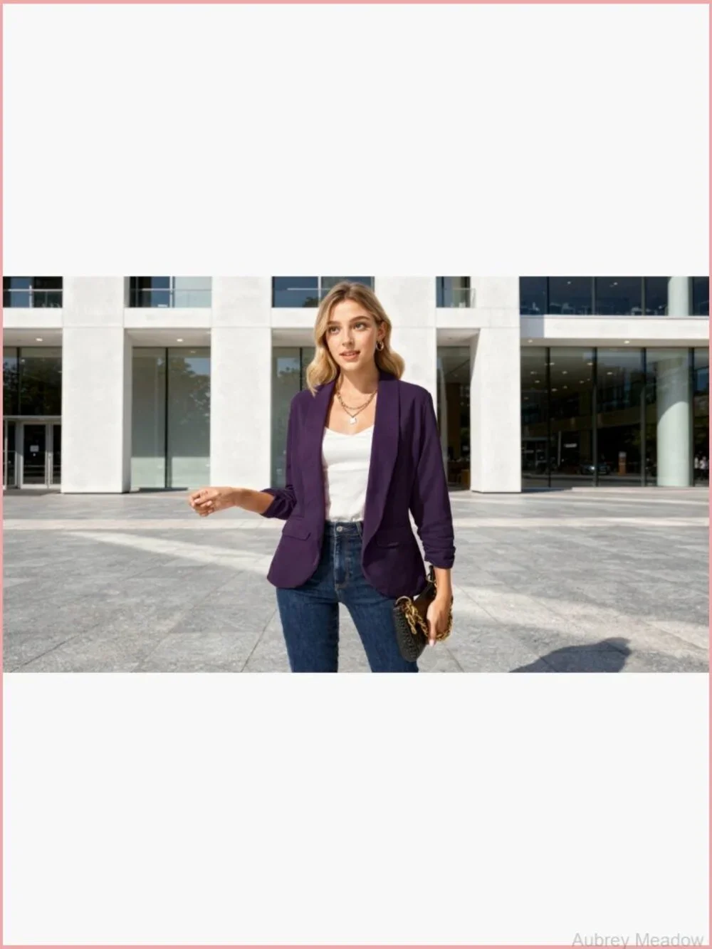 Women's Casual Open Front Blazer Shawl Lapel 3/4 Sleeve Office Lightweight
